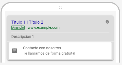 Ejemplo de la posibilidad de añadir más información al call to action.