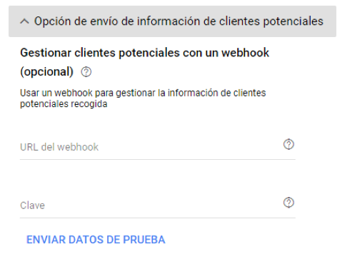 Menú extendido para la gestión de clientes a través de un webhook