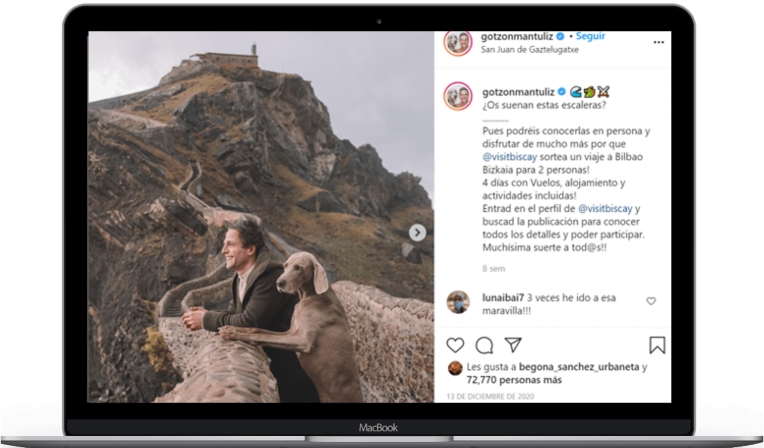 Campaña desarrolla con Gotzon Mantuliz en Instagram